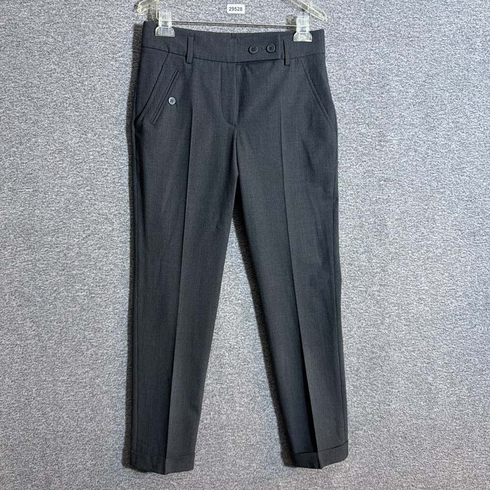 Gunex Bruncello Cucinelli Women's USA 6 Gray Wool Pinstripe Trouser Pants